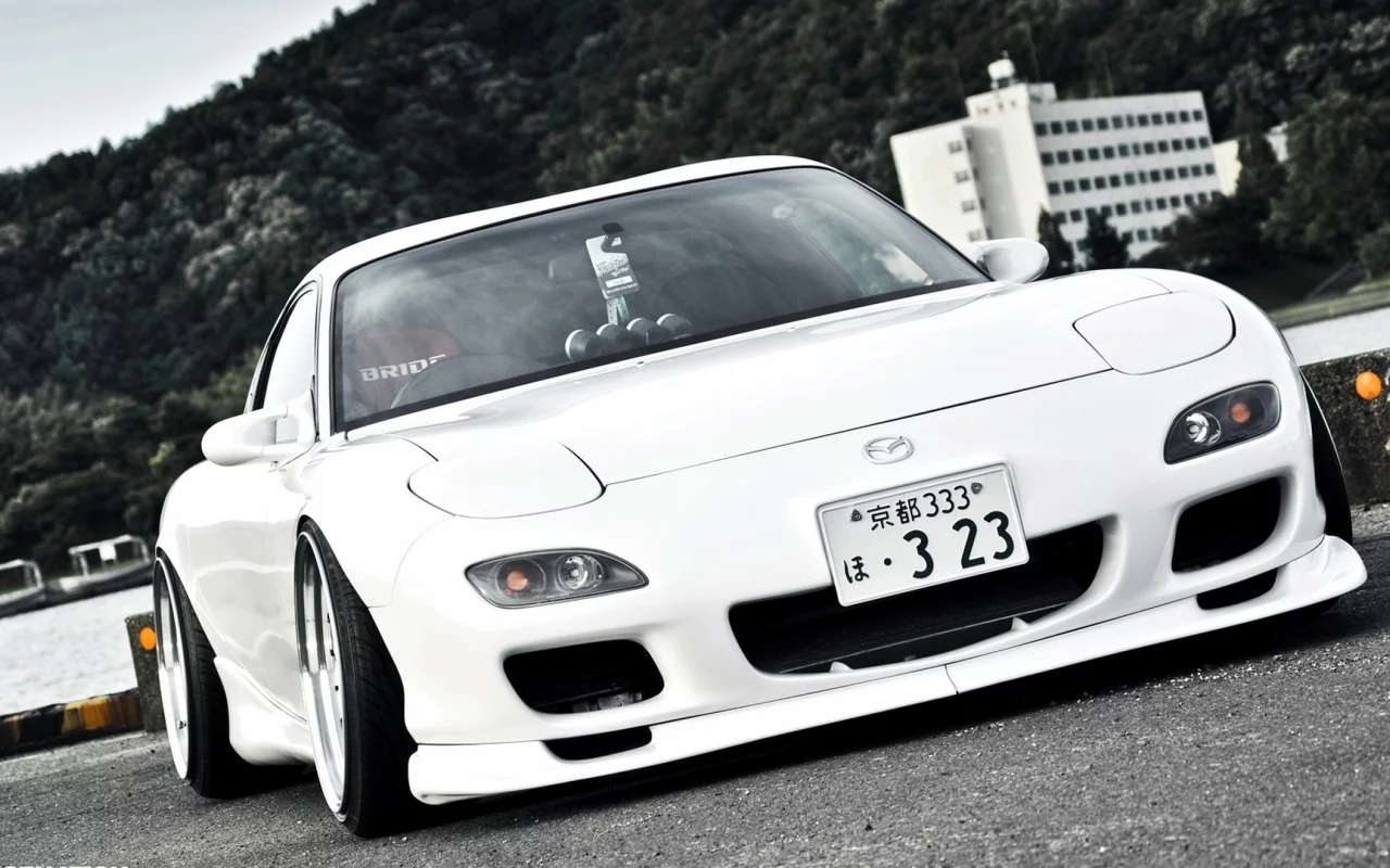 wallpapers, jdm, автомобиль, mazda, japan, rx7, белая, Car, white, обоя, tuning