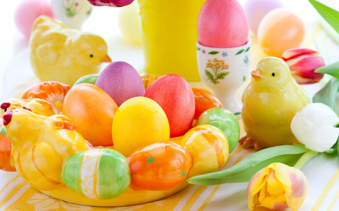 пасхальные, яйца, Easter, фигурки, пасха, цыплята