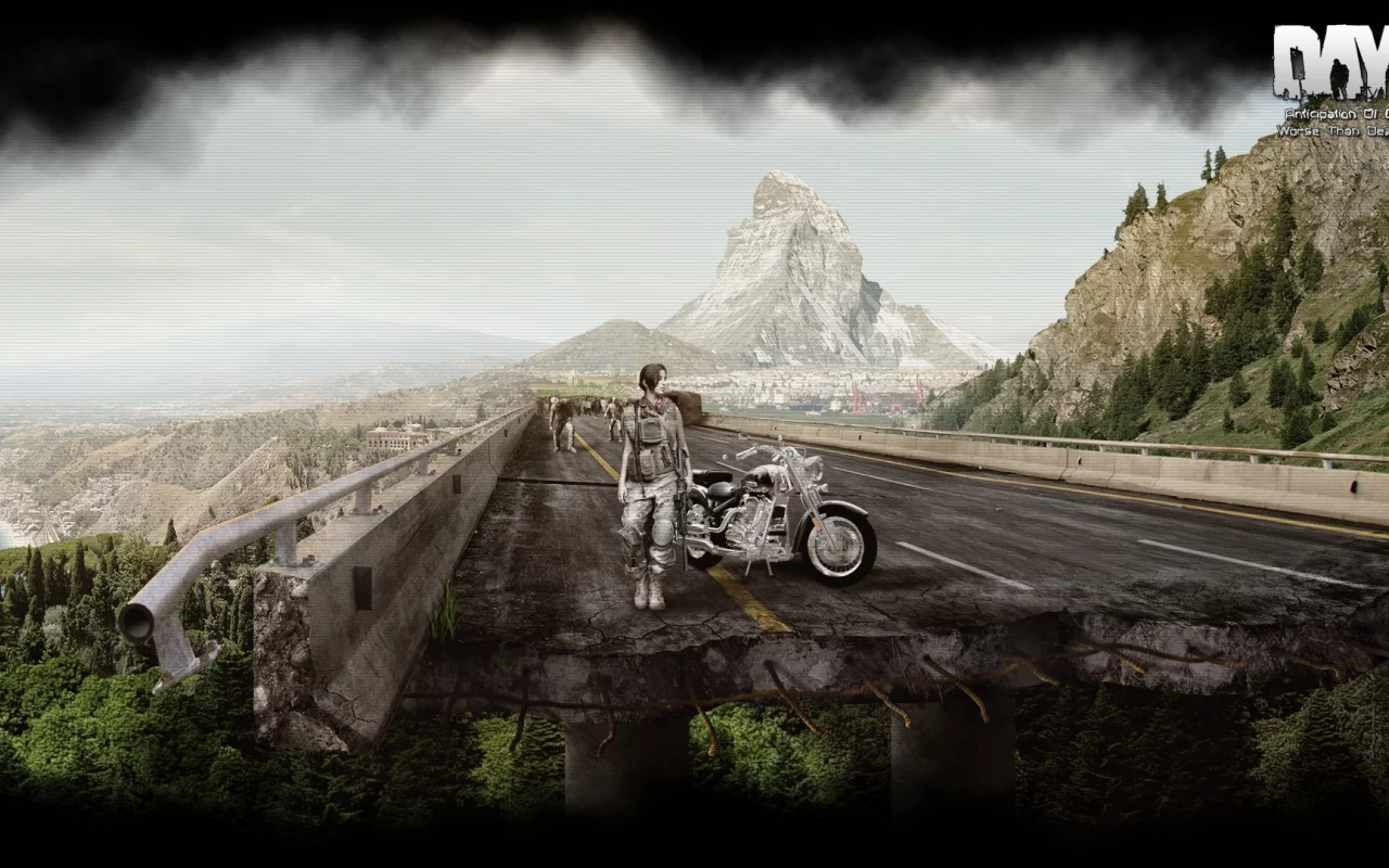 мотоцикл, девушка, dayz, Alexander malkin, games, зомби