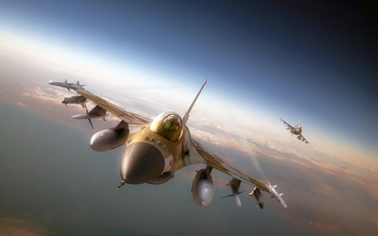 самолёт, ракеты, ф-16, авиация, истребитель, F-16