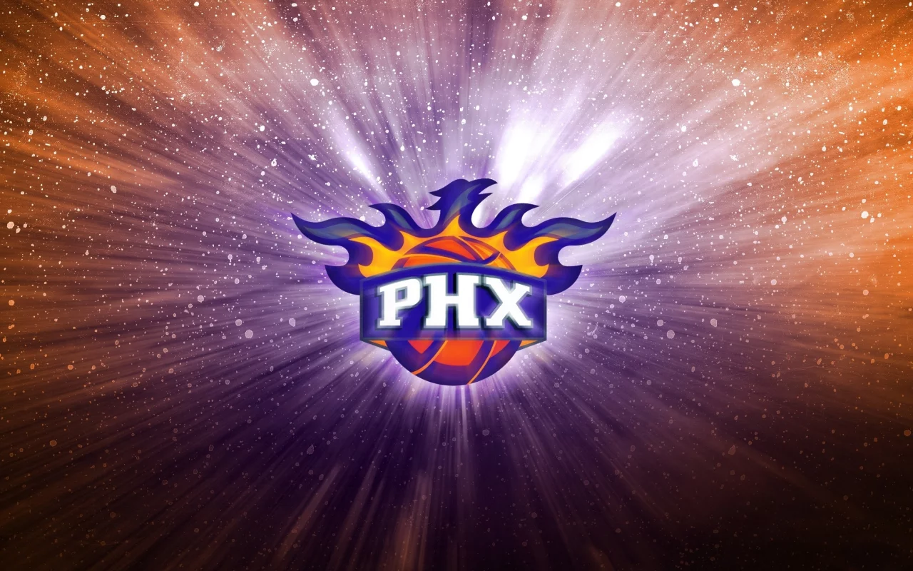 баскетбол, Phoenix suns, фон, феникс, фиолетовый, логотип
