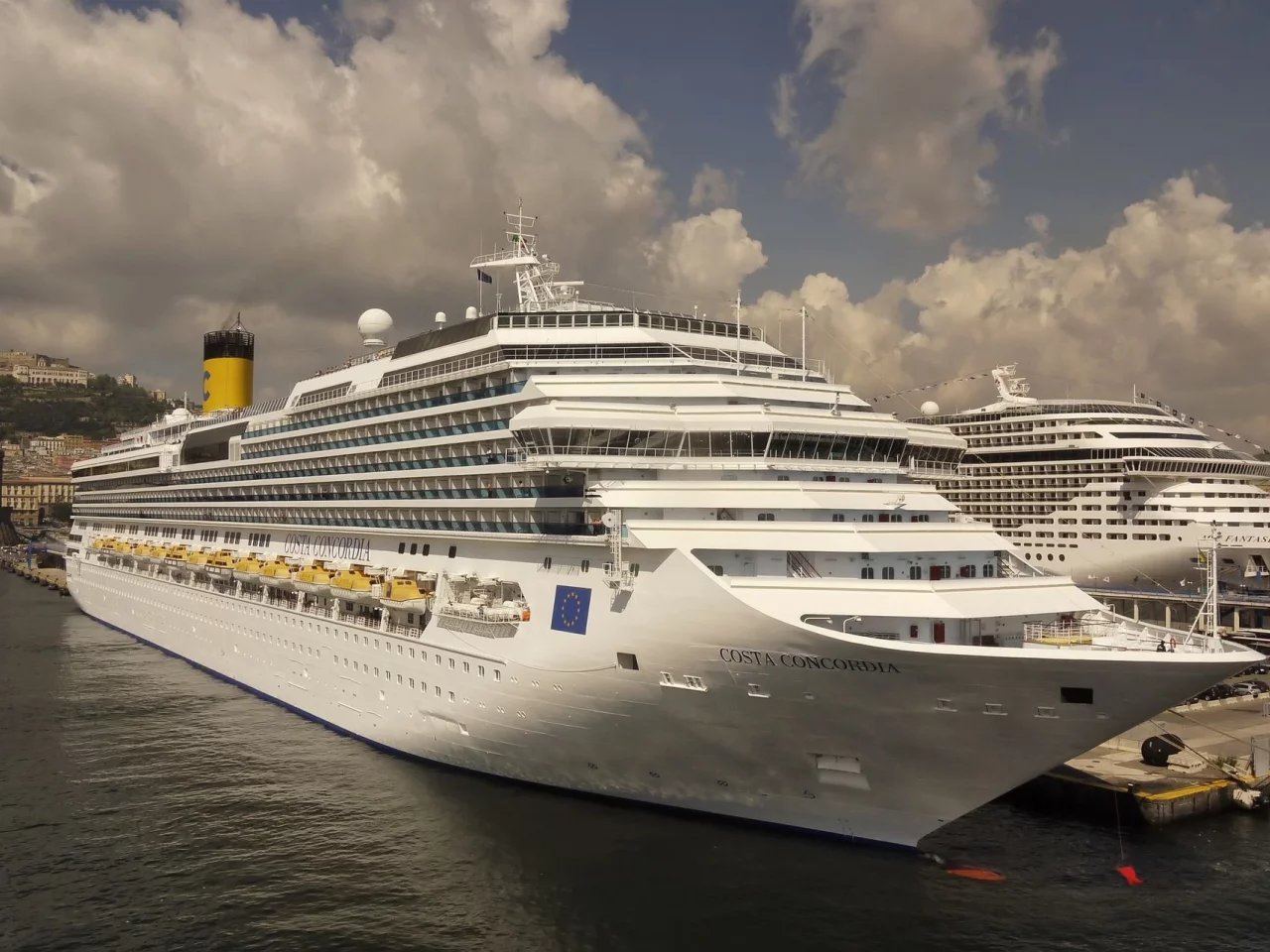 неаполь, порт, лайнеры, italy, Costa concordia, причал, италия, naples