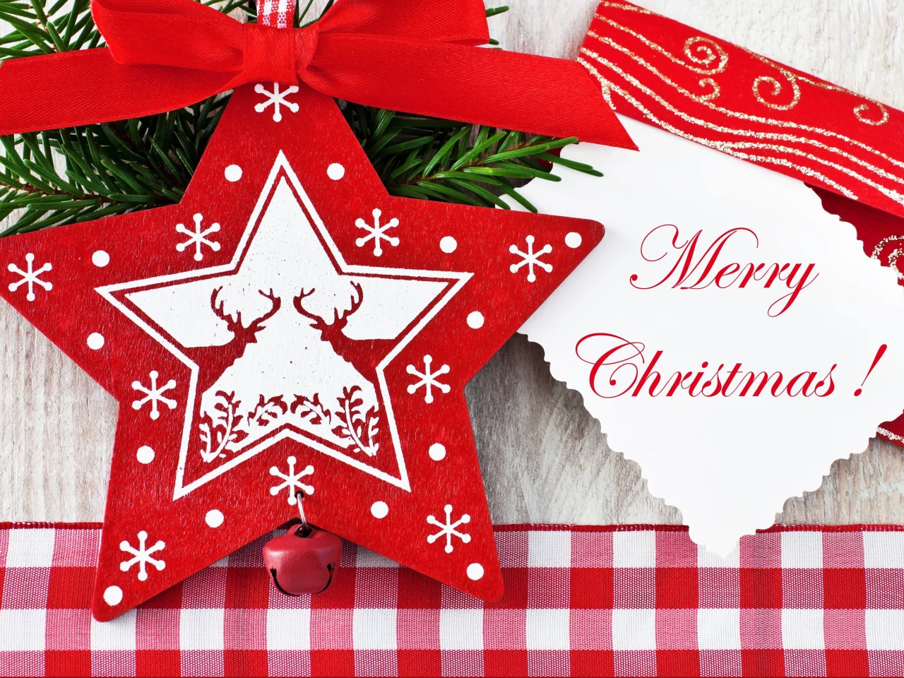 олени, звёздочка, бант, merry christmas, конверт, ветка, Ёлка