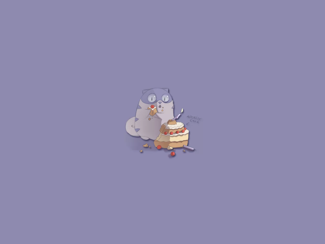 привидение, boggart cat, кот, торт, cake, сладкоежка, Apofiss