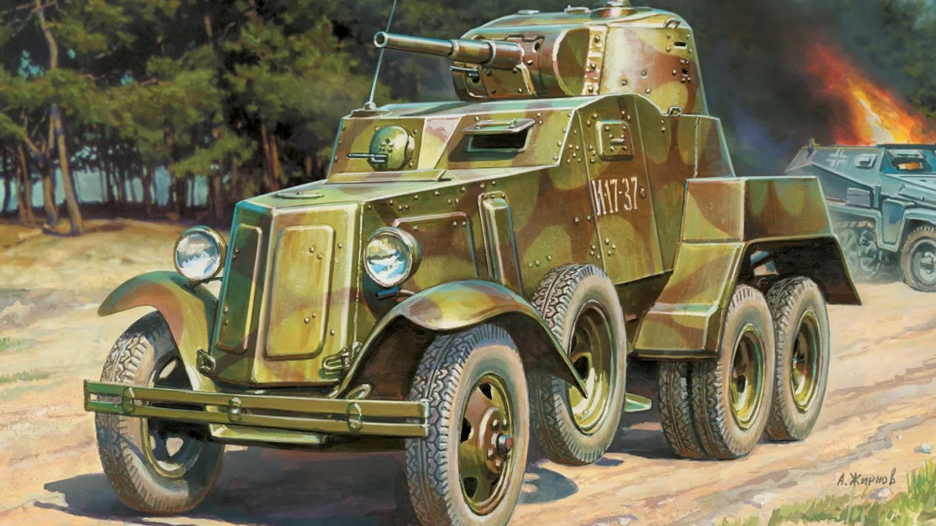 Арт, средний, советский, ба-10, бронеавтомобиль, был