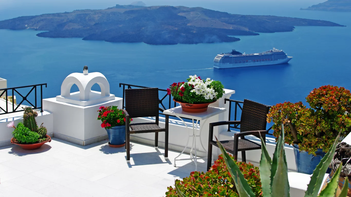 santorini, greece, небо, природа, Лодки, облака, лето, пейзаж