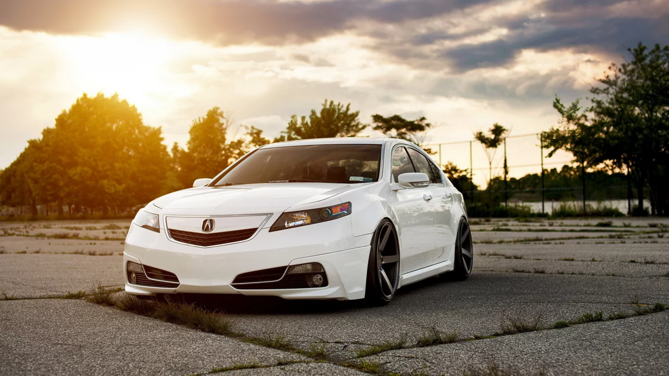 Acura tsx, акура, белая, седан, тюнинг