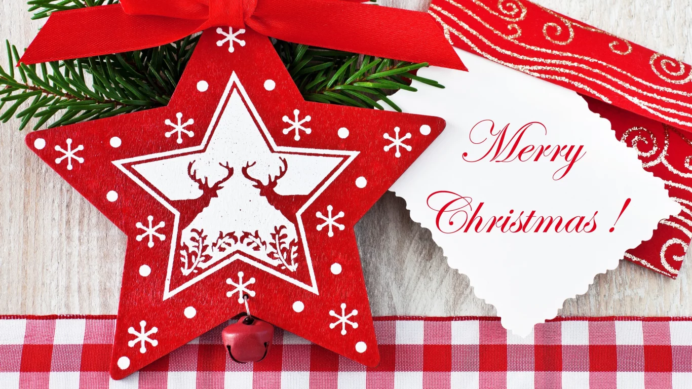 олени, звёздочка, бант, merry christmas, конверт, ветка, Ёлка