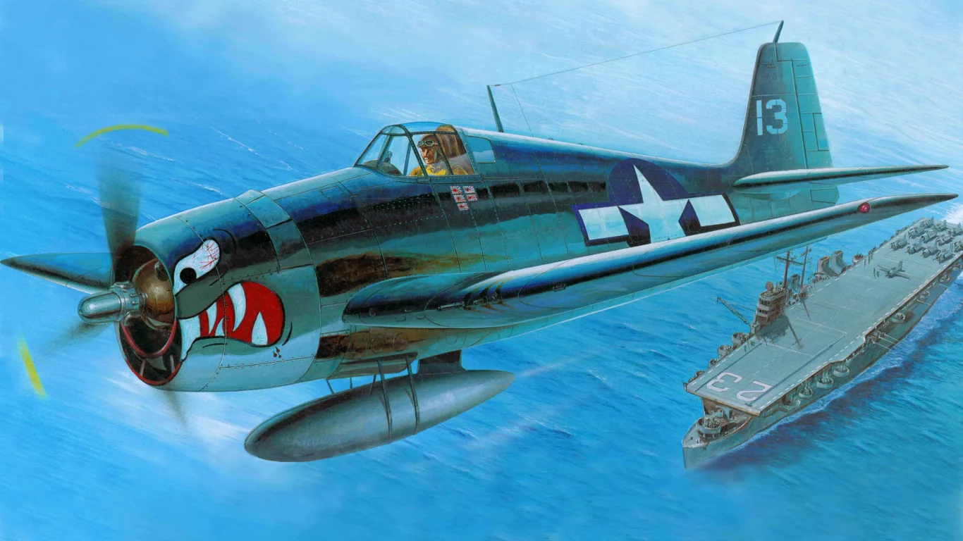 грумман, хеллкэт, Арт, самолет, f6f-3 hellcat, grumman, f6f-3