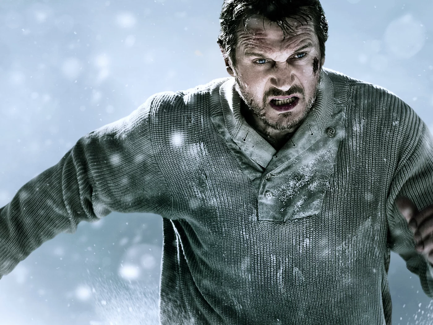 нож, схватка, neeson, нисон, лиам, the, Фильм, grey, liam, снег