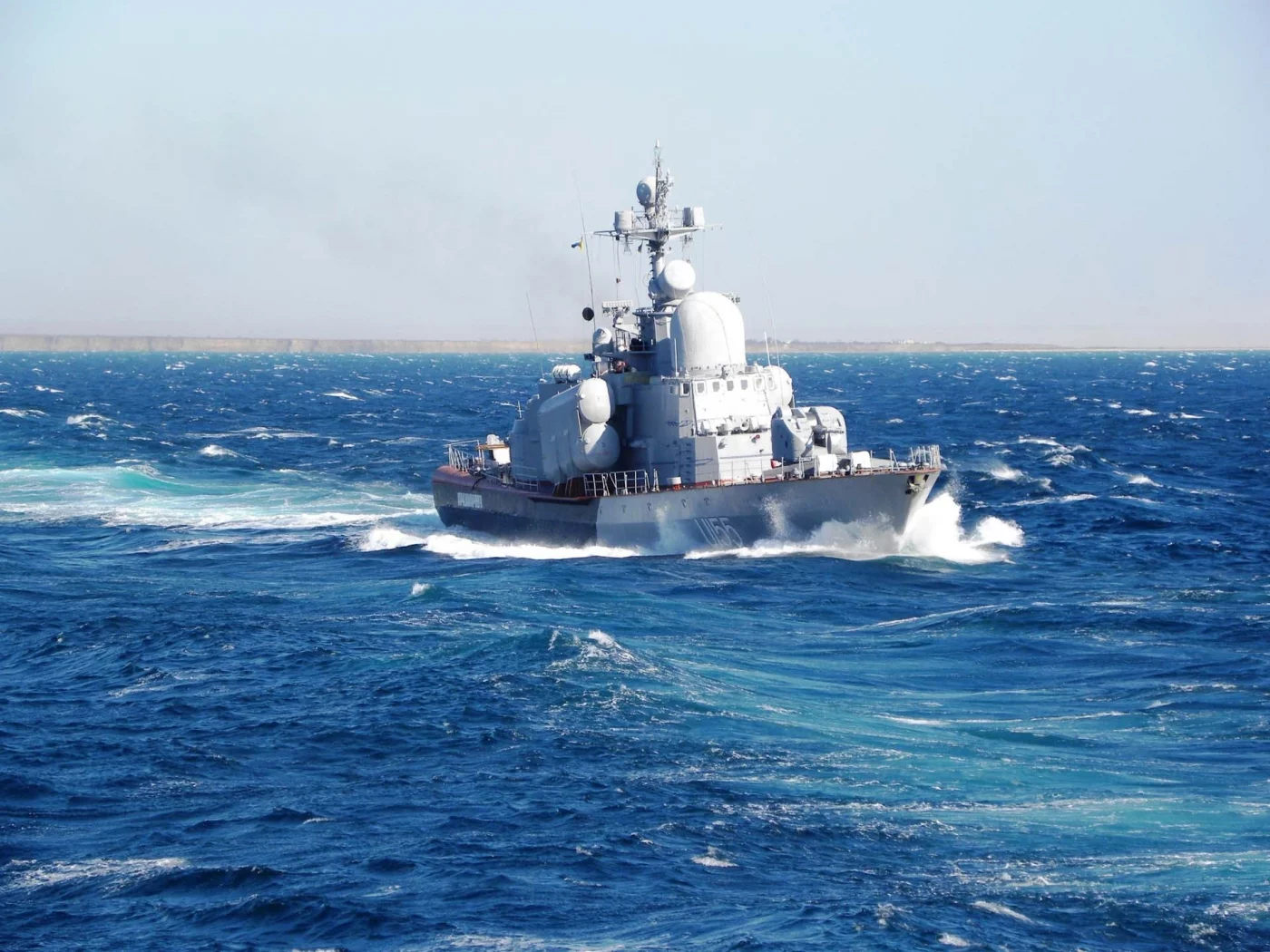 красивый, ракетный, море, синее, Флот, катер, корабль