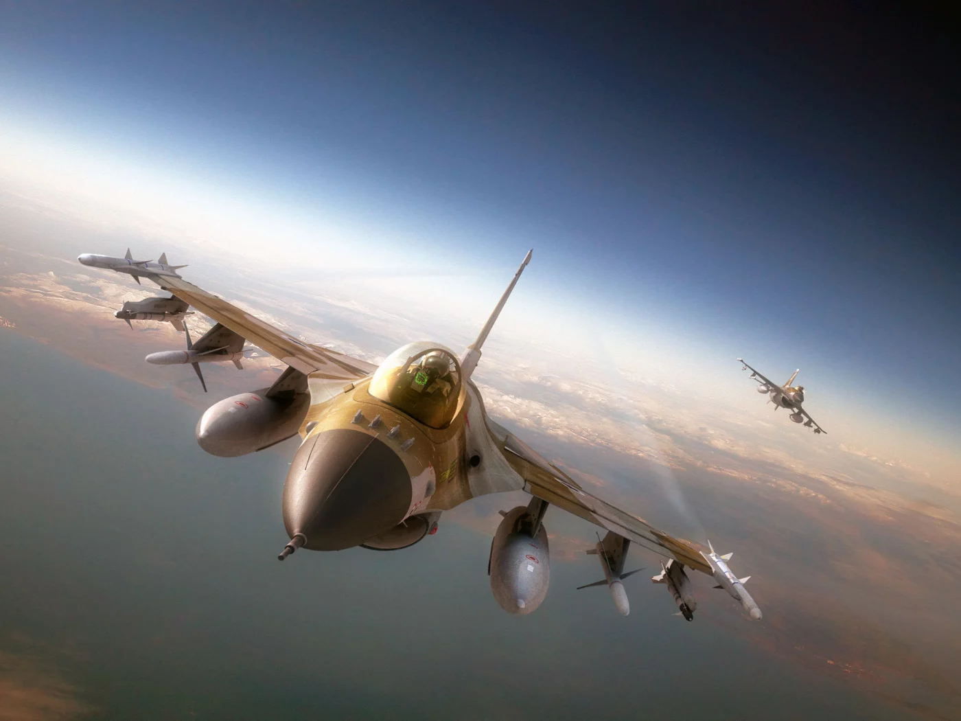 самолёт, ракеты, ф-16, авиация, истребитель, F-16