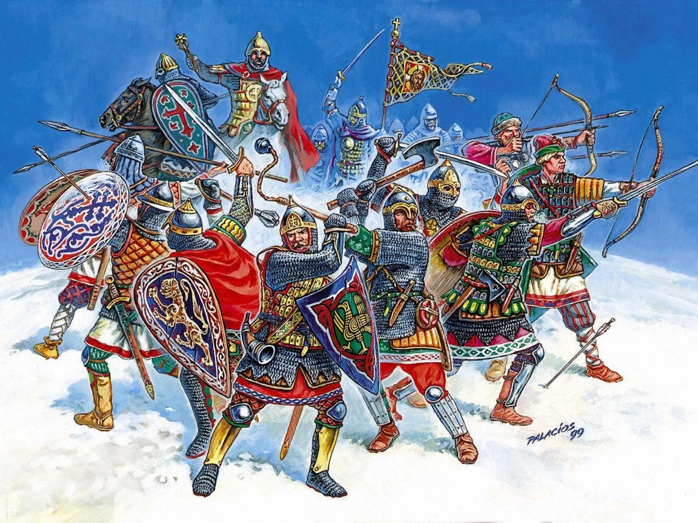 xiii-xiv вв, войн, дружинники, эпоху, русские, Арт, russian knights