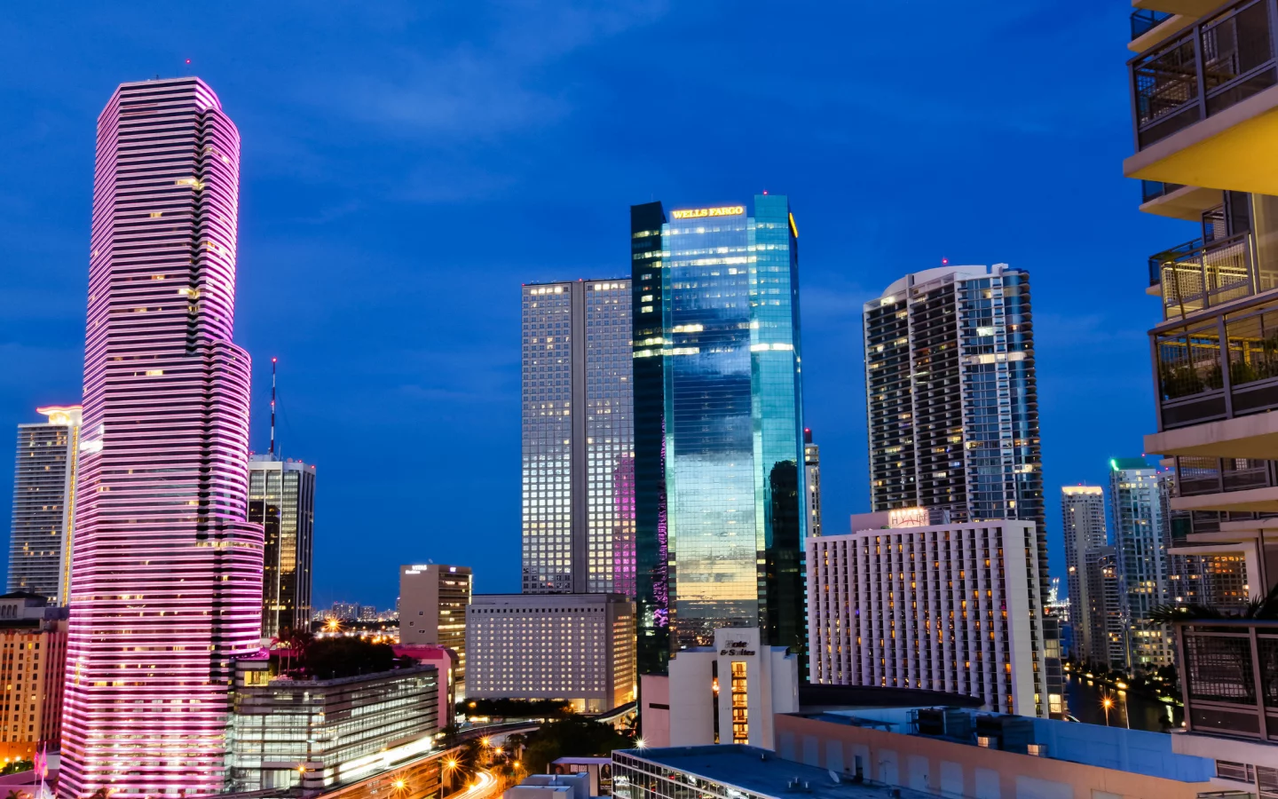 lights, сша, Usa, miami, флорида, florida, город, city, night, майями