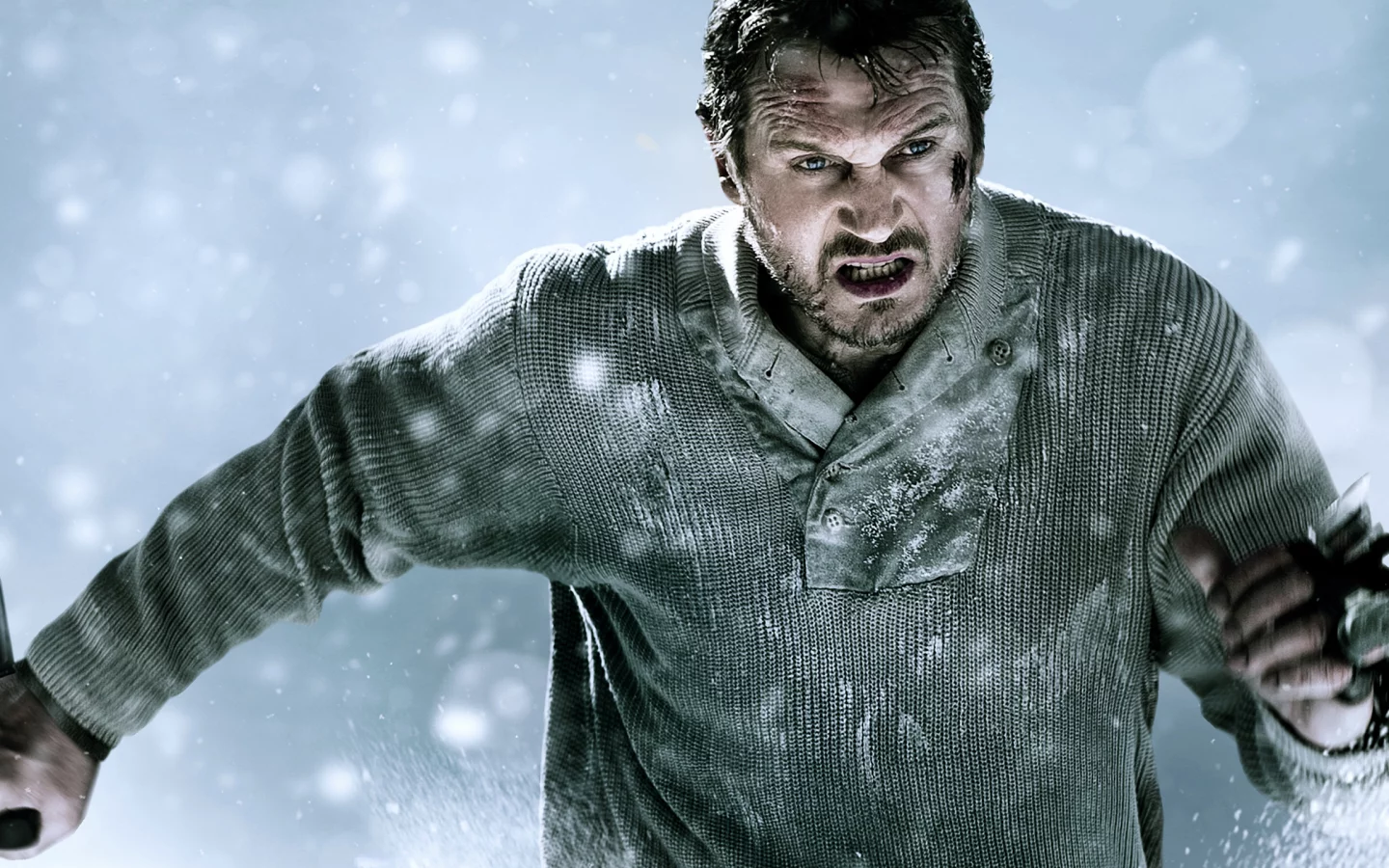 нож, схватка, neeson, нисон, лиам, the, Фильм, grey, liam, снег