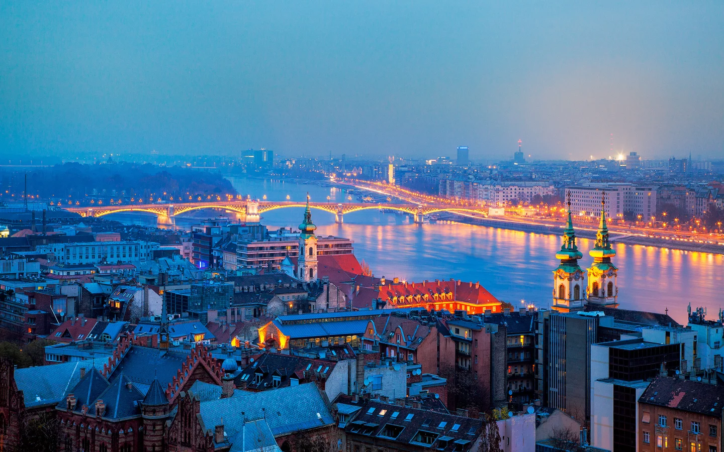 budapest, город, будапешт, панорама, здания, вечер, Венгрия