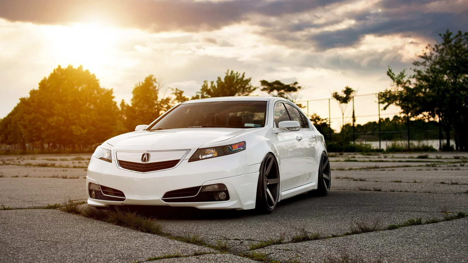 Acura tsx, акура, белая, седан, тюнинг