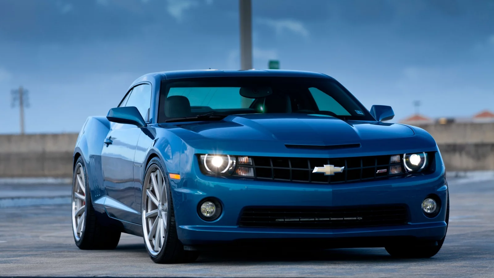 camaro ss, шевроле, Chevrolet, blue, камаро сс, передок, синий