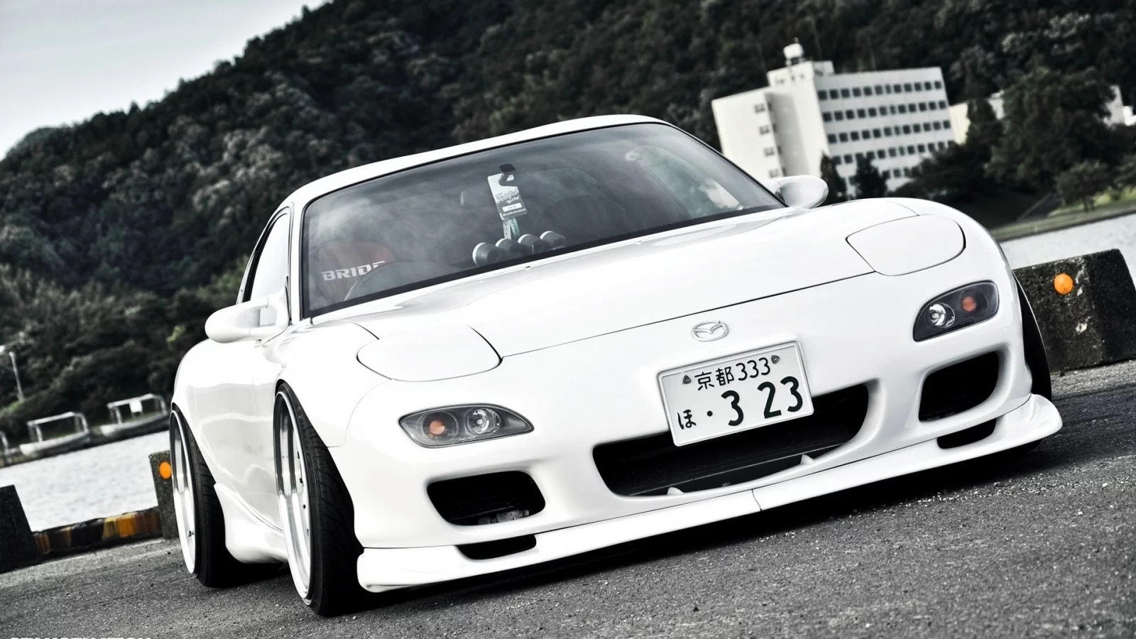 wallpapers, jdm, автомобиль, mazda, japan, rx7, белая, Car, white, обоя, tuning