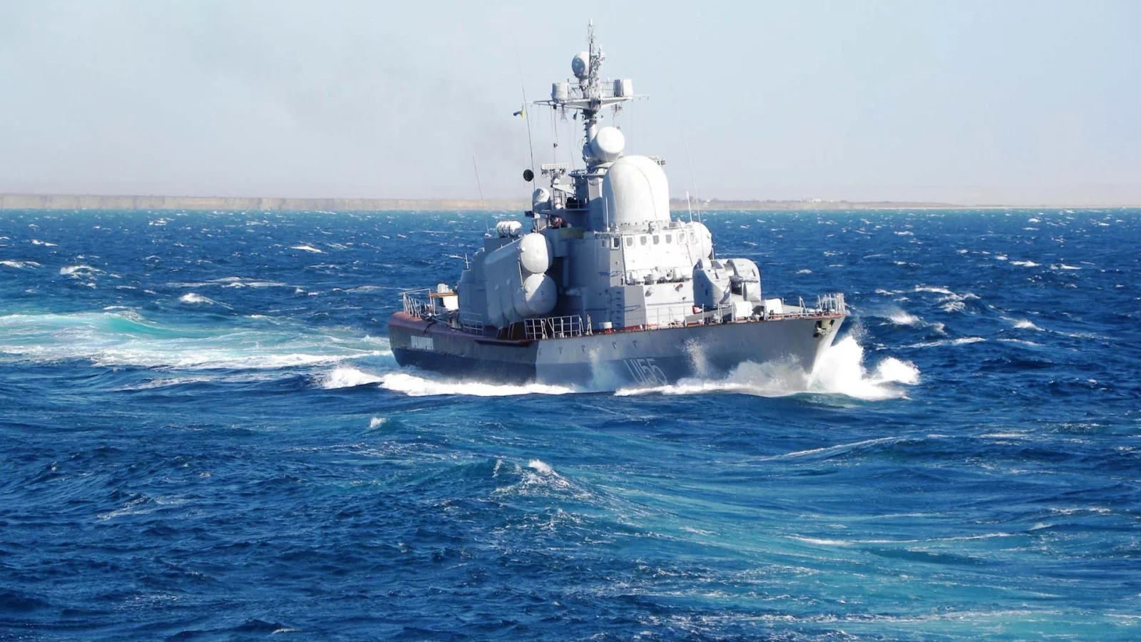красивый, ракетный, море, синее, Флот, катер, корабль
