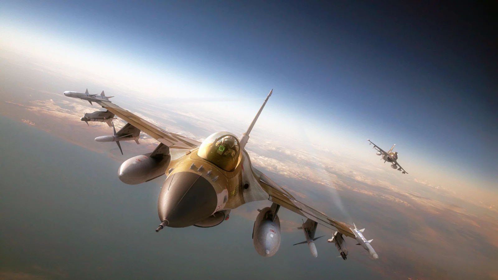 самолёт, ракеты, ф-16, авиация, истребитель, F-16