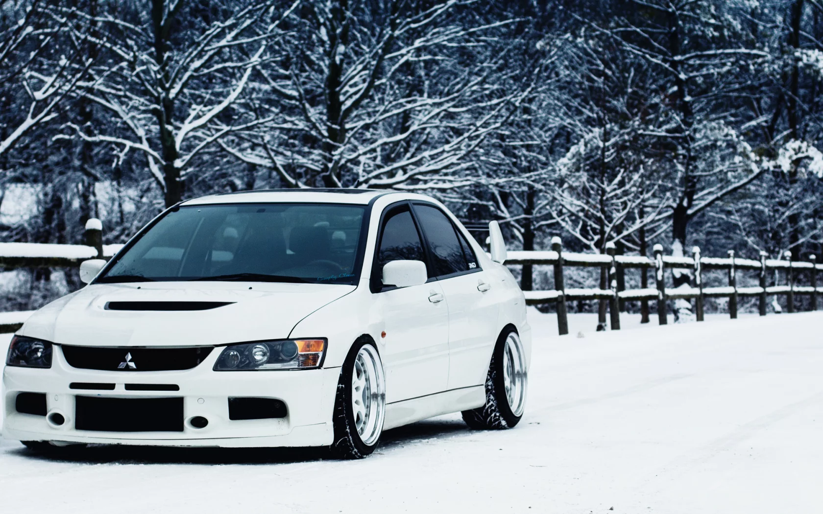лансер, зима, белый, Mitsubishi, митсубиси, lancer, evo, 9