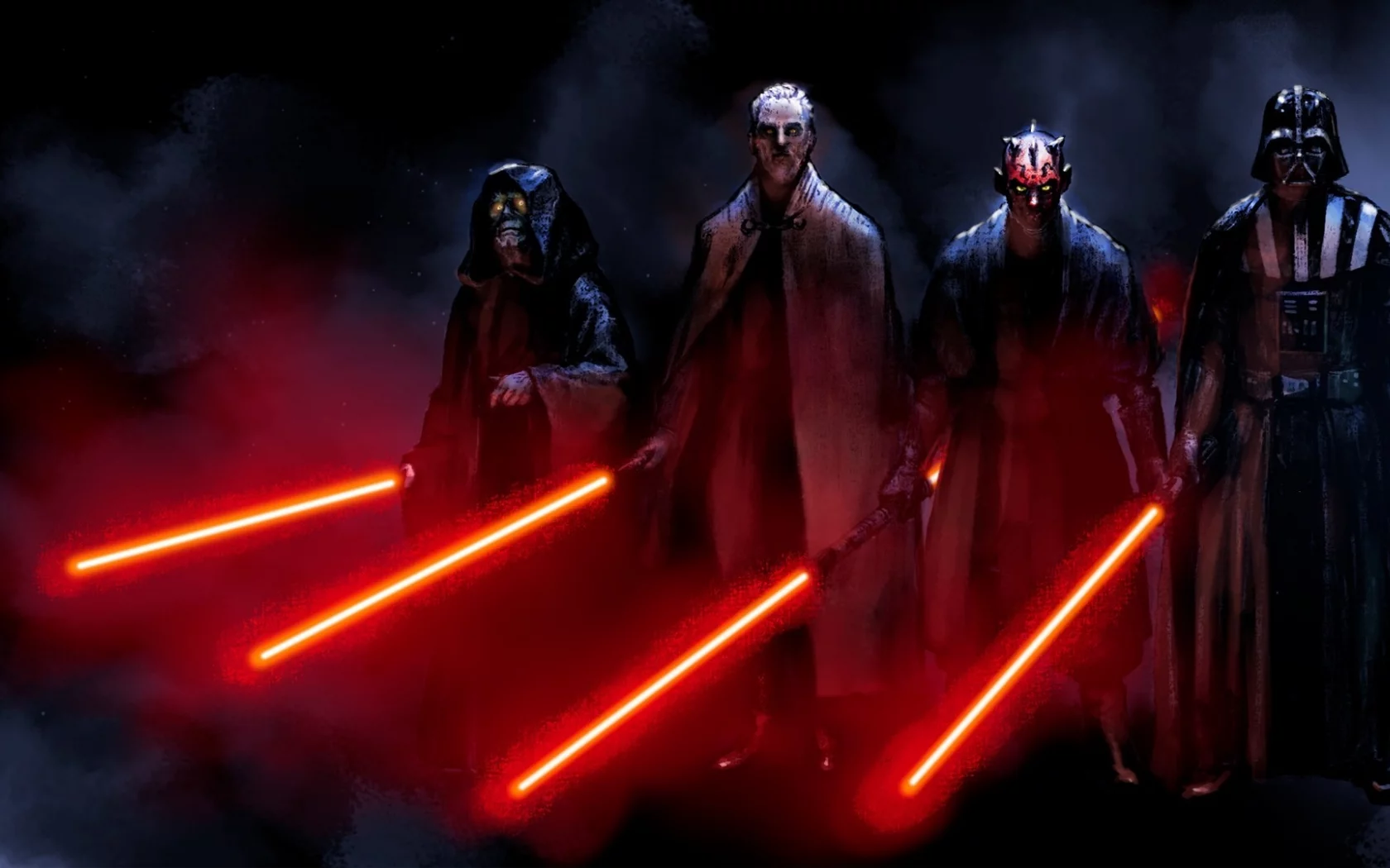 count dooku, darth sidious, sith, Star wars, darth maul, darth vader