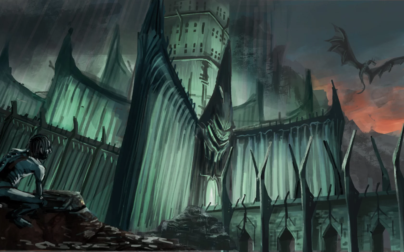 gollum, nazgul, lucfonzy, горлум, lord of the rings, Арт, smeagol, minas morgul