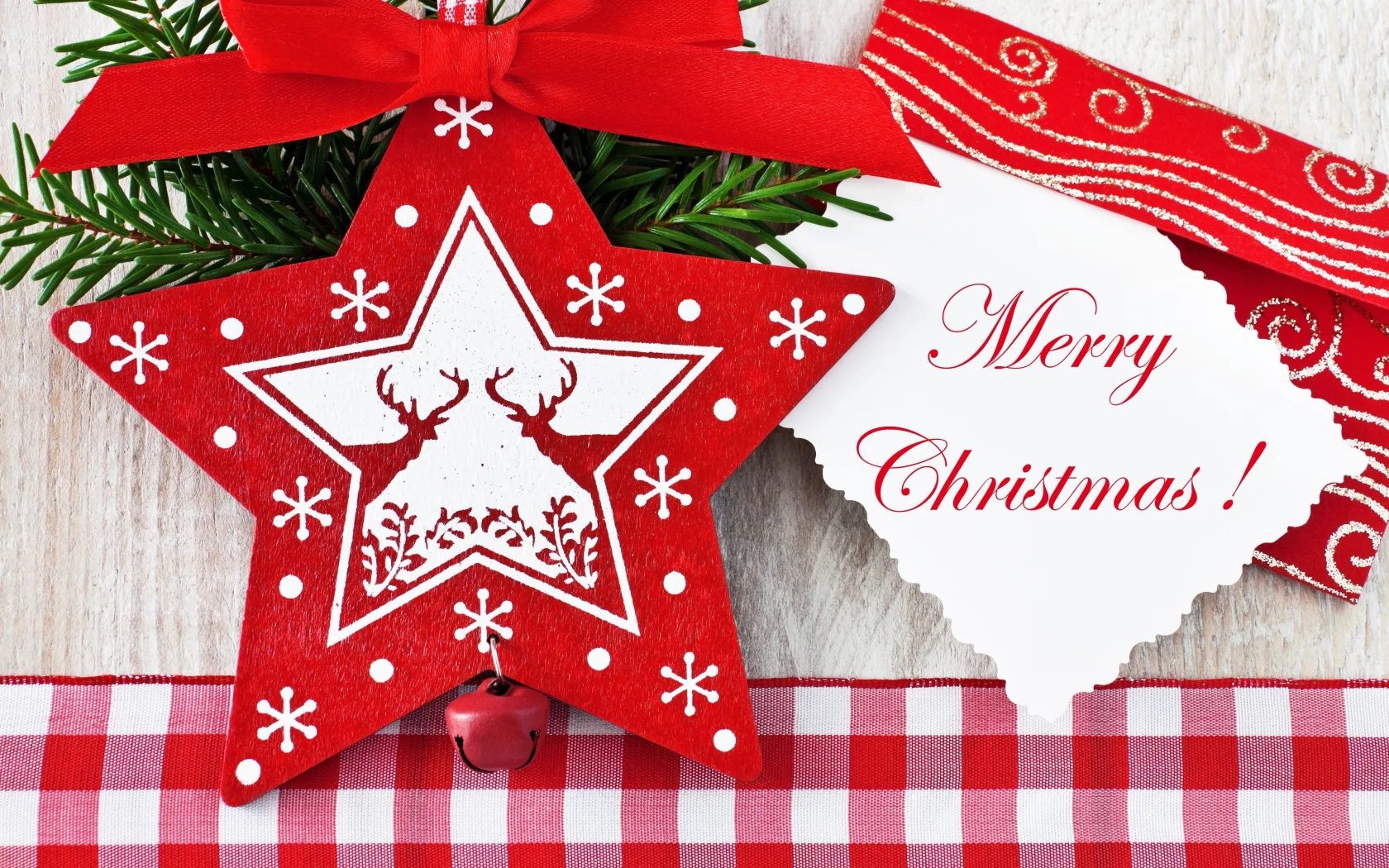 олени, звёздочка, бант, merry christmas, конверт, ветка, Ёлка