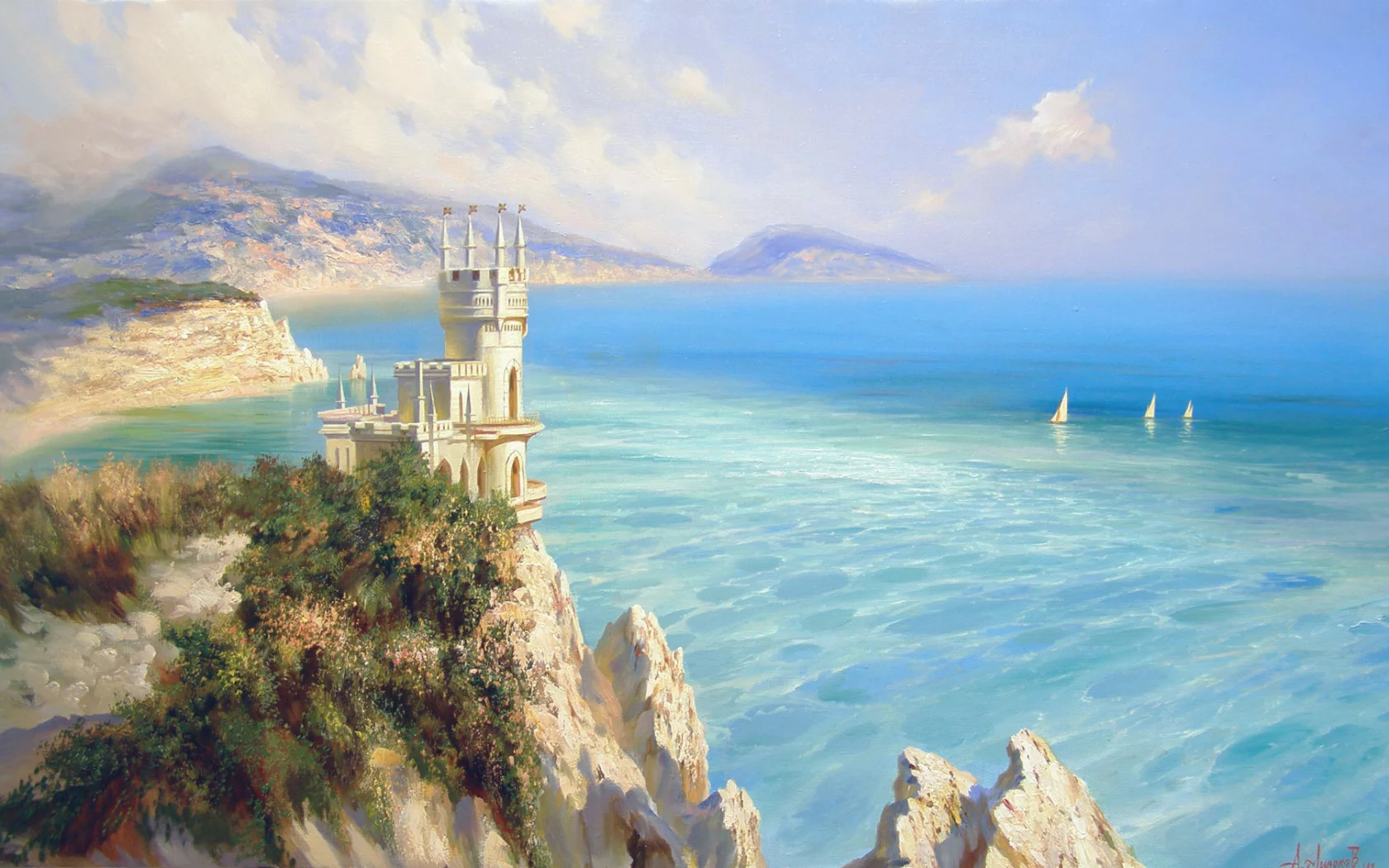 замок, ласточкино гнездо, море, Милюков александр