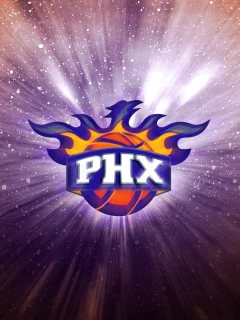 баскетбол, Phoenix suns, фон, феникс, фиолетовый, логотип