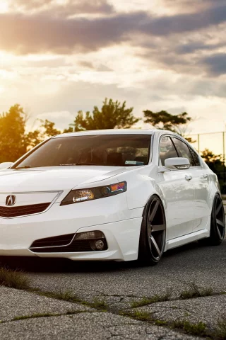 Acura tsx, акура, белая, седан, тюнинг