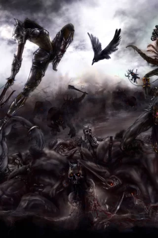 демоны, Diablo 3, битва, охотник, арт, колдун, на демонов