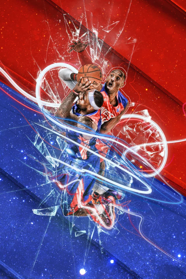 nba, блок, kobe bryant, мяч, спорт, баскетбол, красный, Lebron james