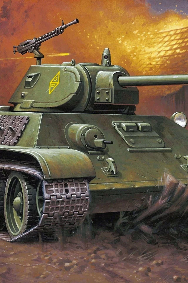 советский, рисунок, тридцатьчетверка, т-34-76, Арт