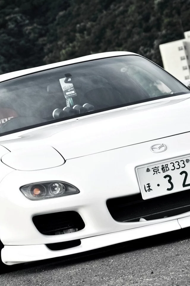 wallpapers, jdm, автомобиль, mazda, japan, rx7, белая, Car, white, обоя, tuning
