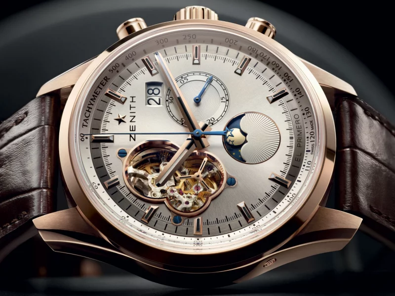  el - primero, moon, open, gold, sunpahse, rose, chronomaster, zenith, Часы, date, grande