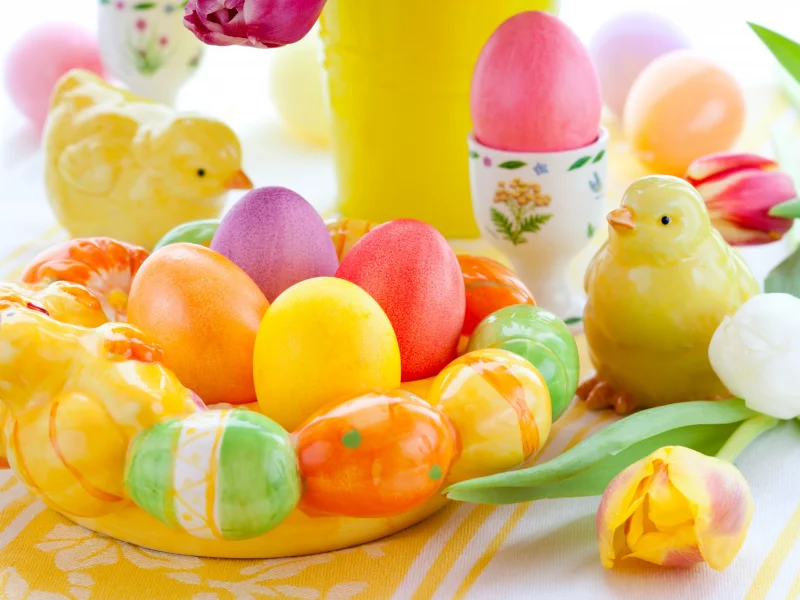 пасхальные, яйца, Easter, фигурки, пасха, цыплята