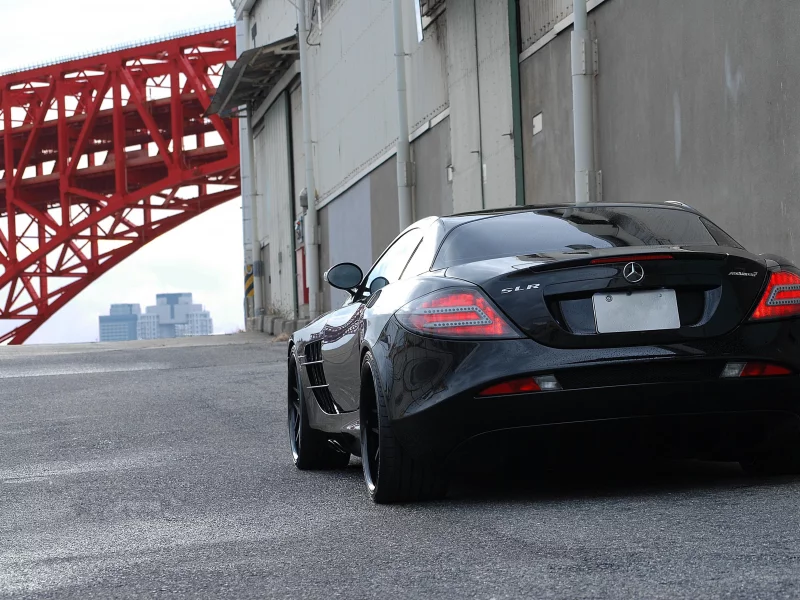 слр макларен, чёрный, slr mclaren, black, Mercedes benz, мерседес бенц