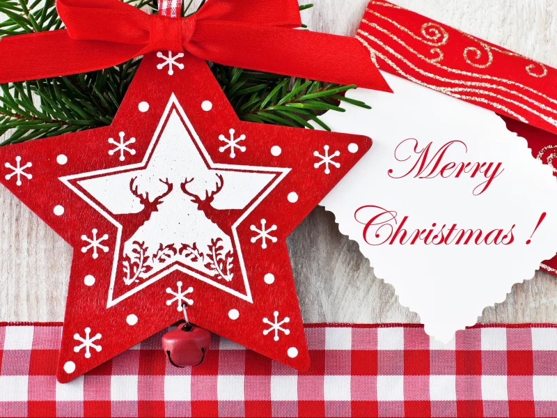 олени, звёздочка, бант, merry christmas, конверт, ветка, Ёлка
