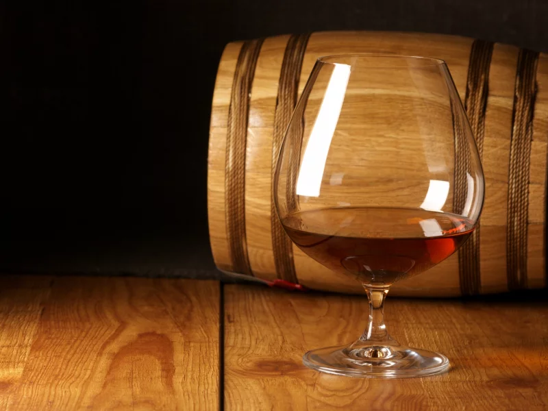 бокал, коньяк, бочка, дерево, Cognac