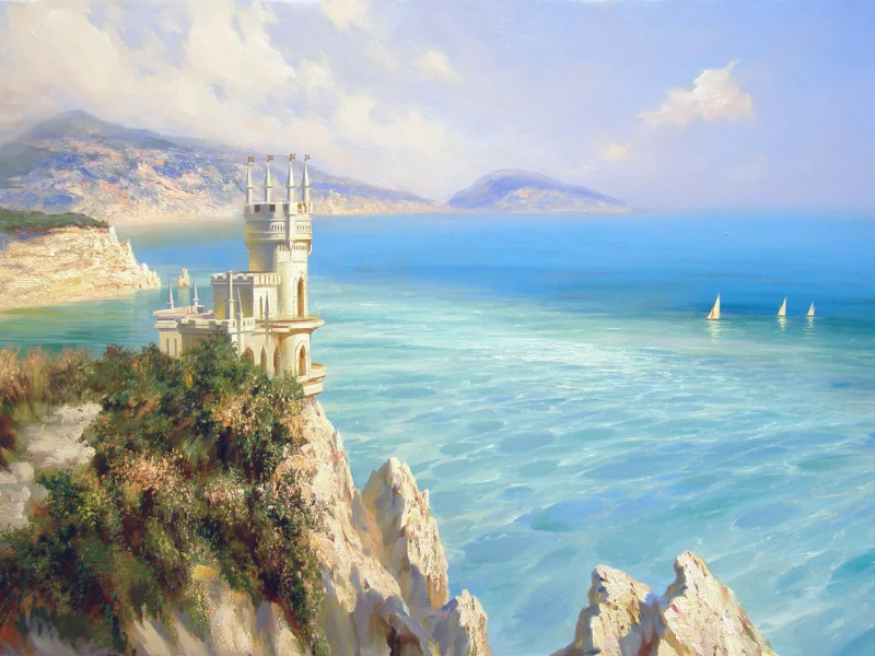 замок, ласточкино гнездо, море, Милюков александр