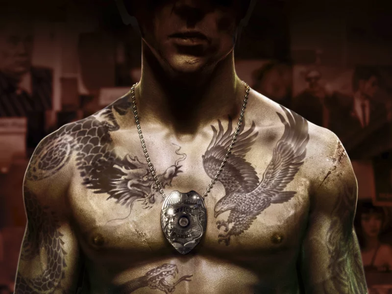шрамы, cop, коп, Sleeping dogs, спящие псы, татуировки, жетон