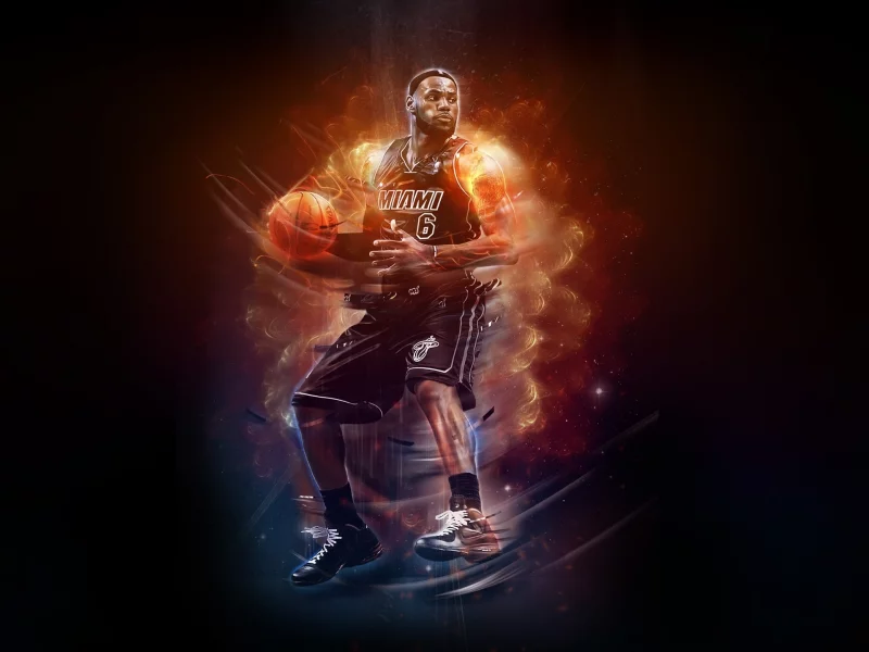 Lebron james, баскетбол, 6, heat, miami, огонь, игрок, nba, basketball