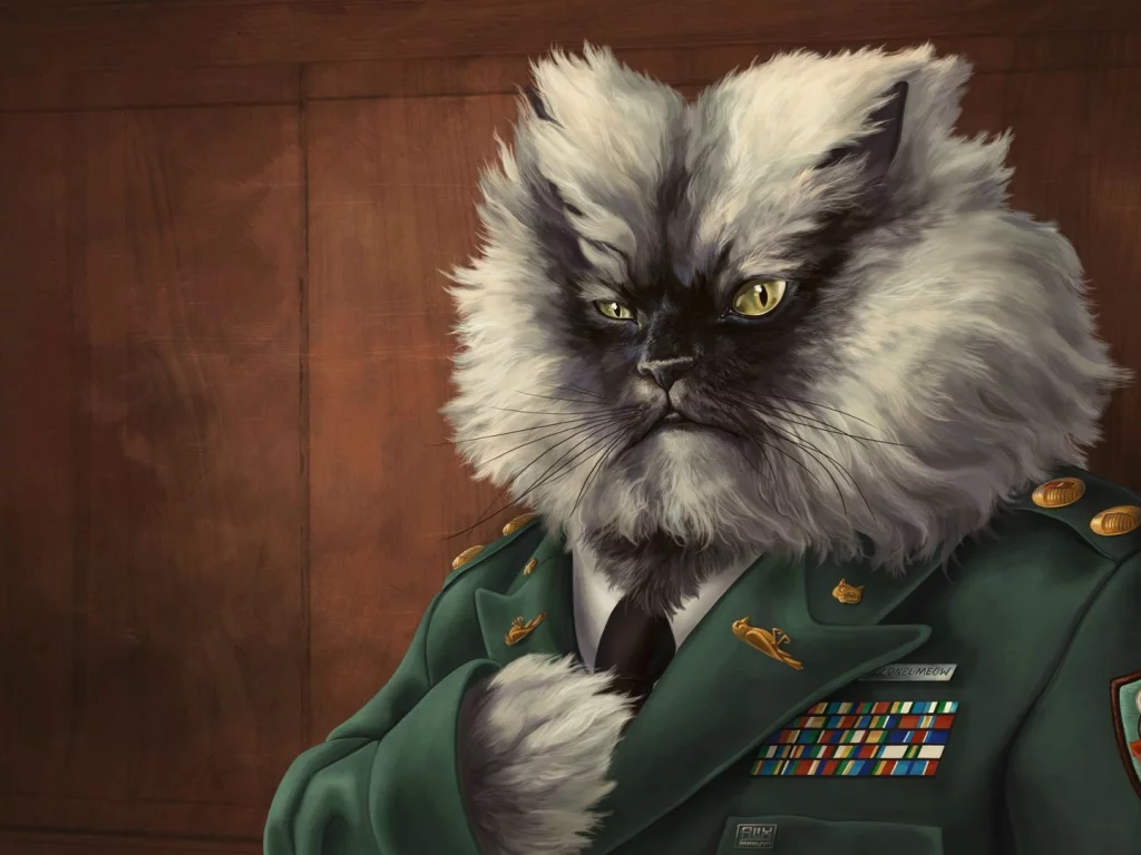 генерал, награды, погоны, кот, Рисунок