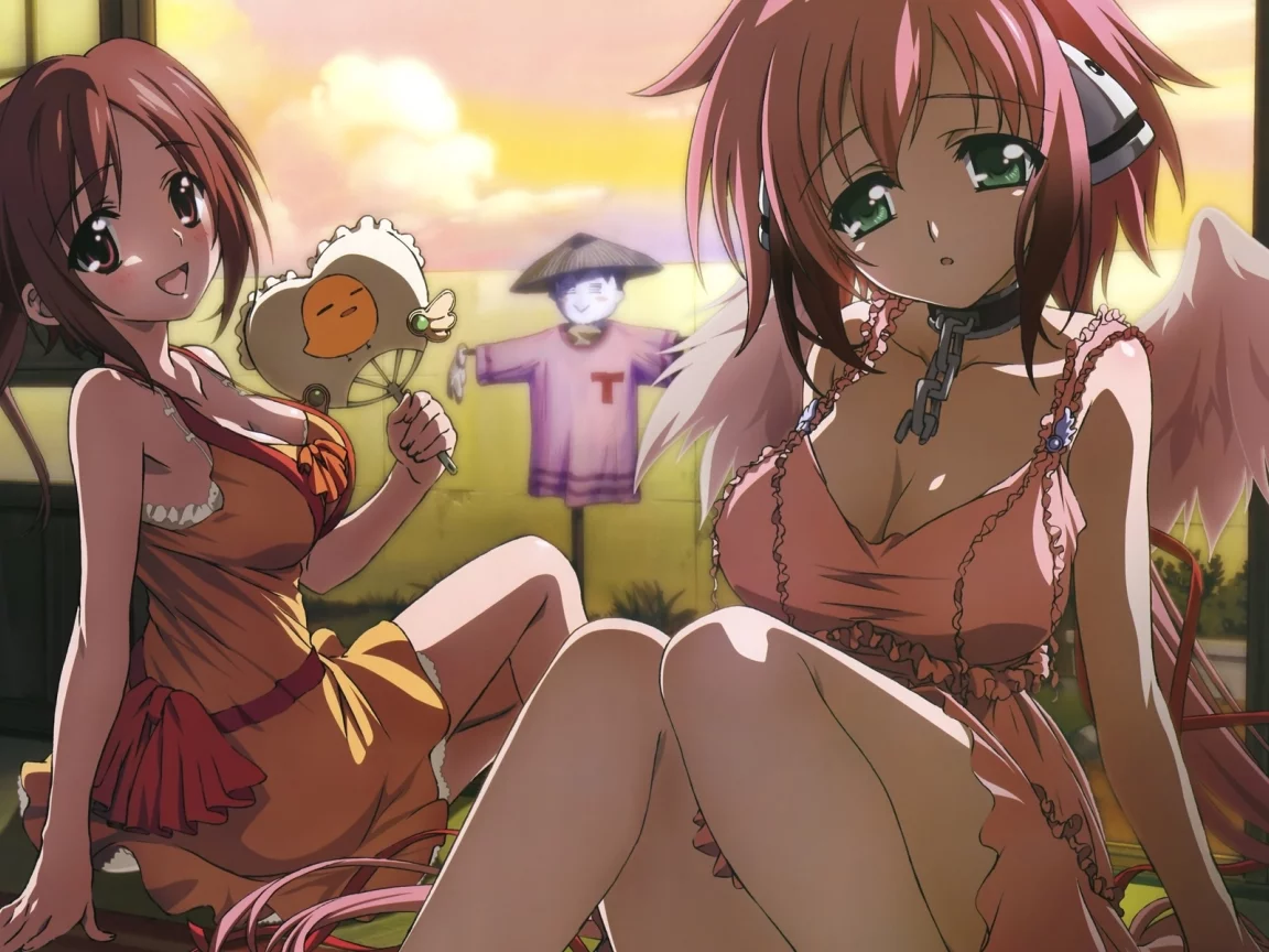 утраченное небесами, крылья, sora no otoshimono, Аниме, девушки