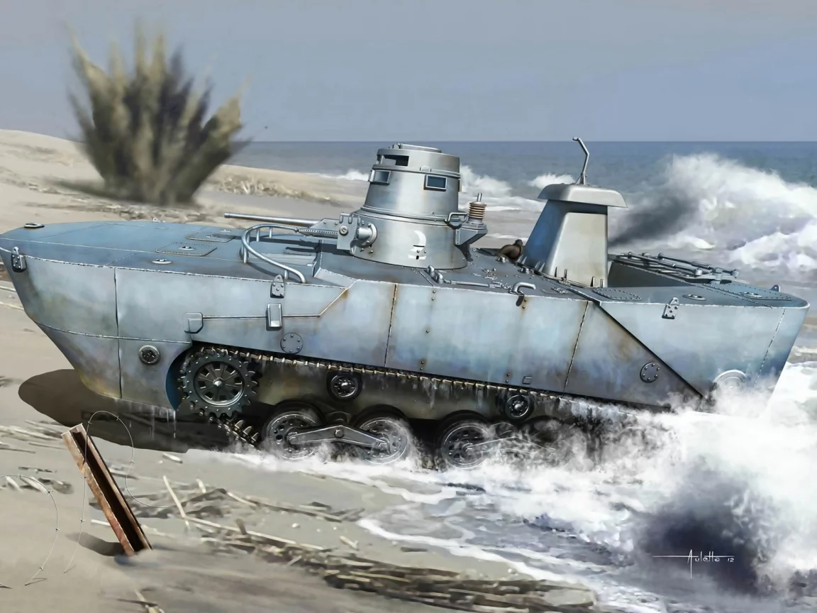танк, японский, плавающий, type 2, амфибия, ка-ми, Арт