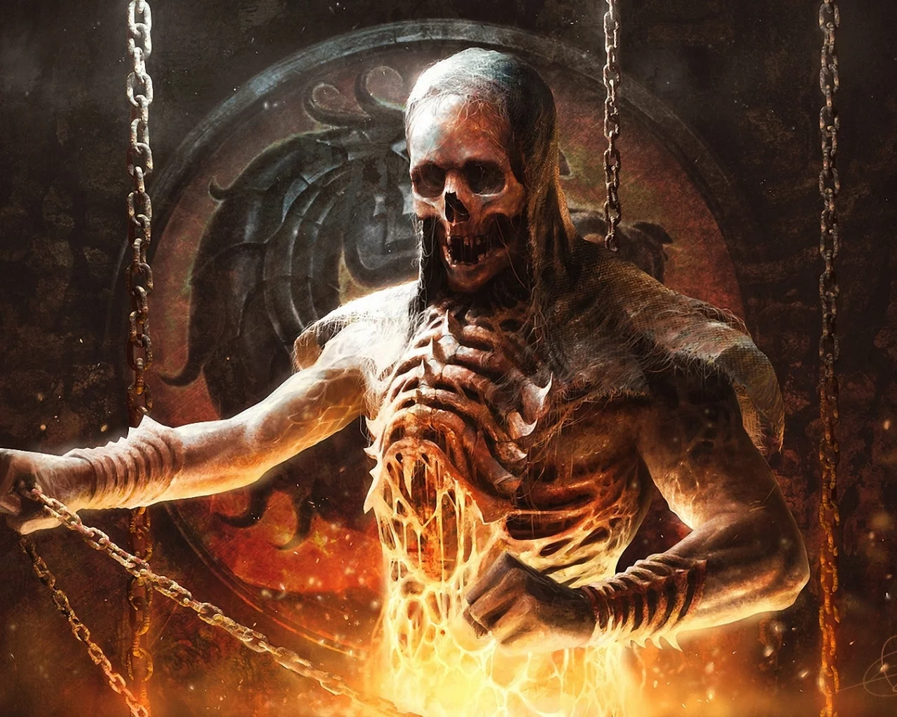 скорпион, mortal kombat, scorpion, Арт