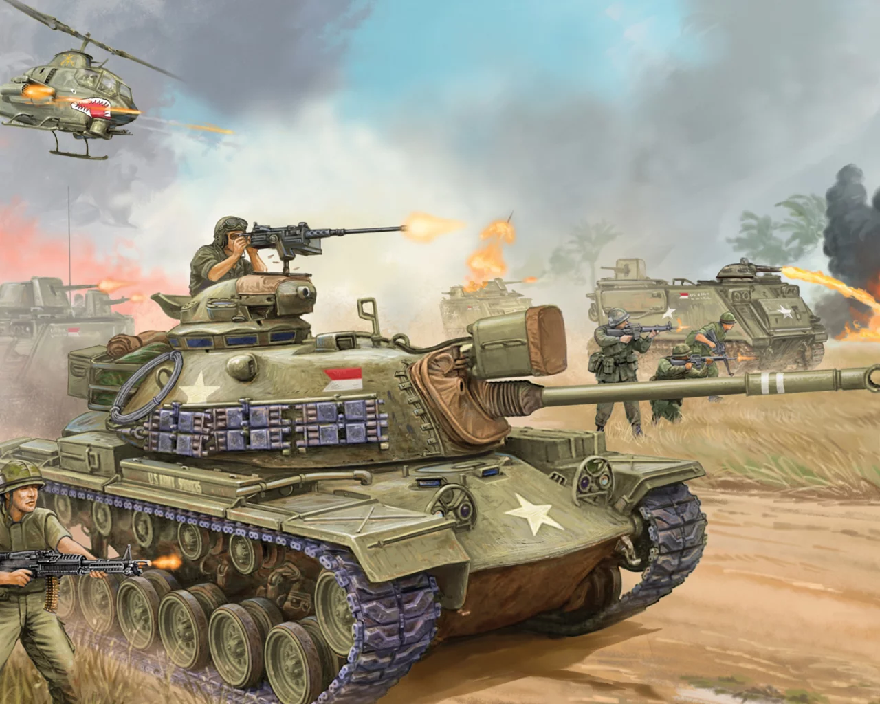 танк, patton, 1950-хг, калибр, m48a3, и, средний, сша, танк, Арт