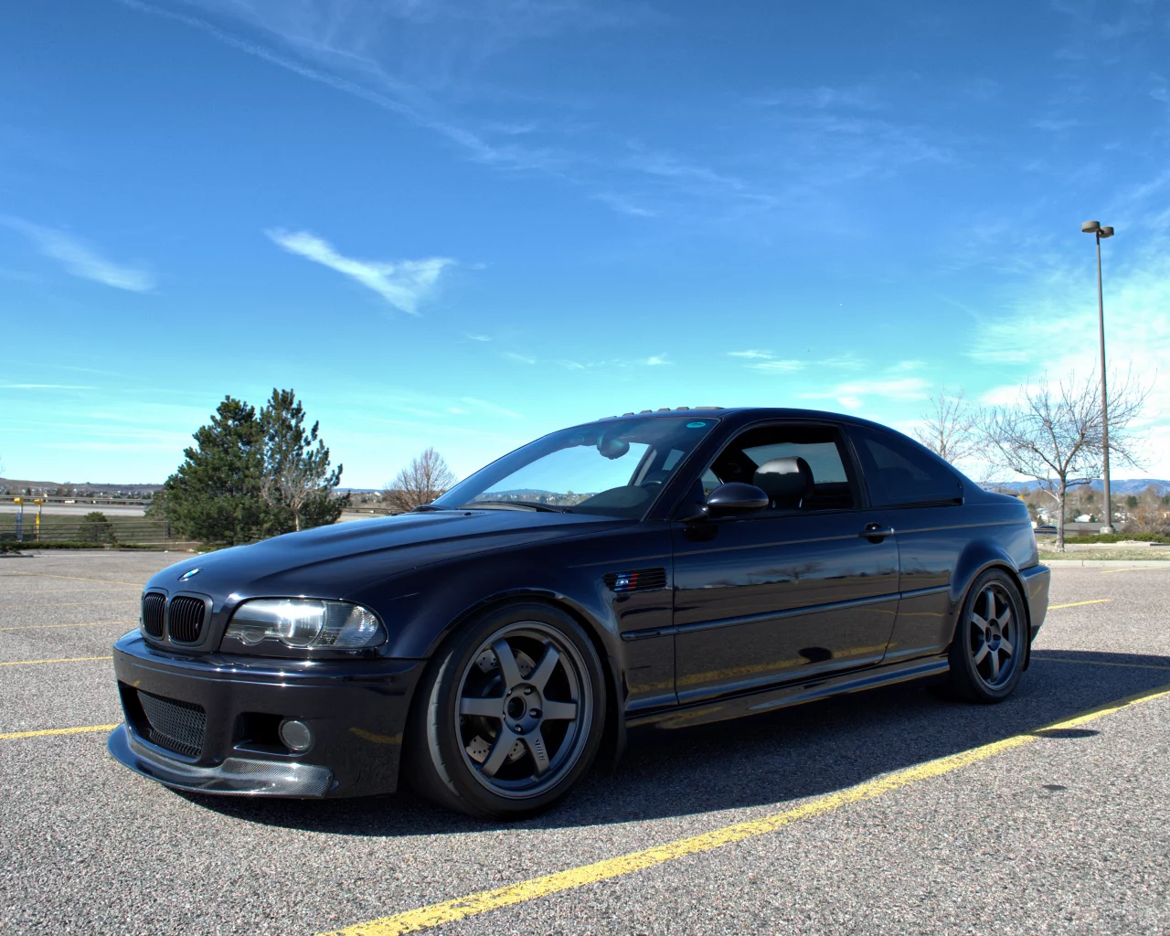 Bmw, trees, wheels, m3, диски, купе, деревья, чёрный, бмв, e46, black